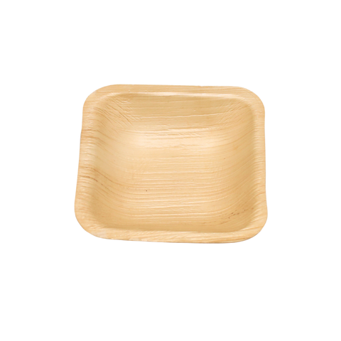 4 Inch Square Palm Leaf Bowl