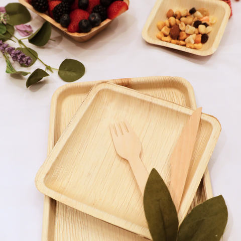 6 Inch Square Palm Leaf Plate